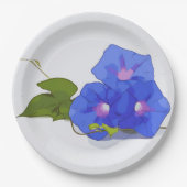 Morgens Gloria Purple Blumen Wasserfarbe Pappteller (Vorderseite)