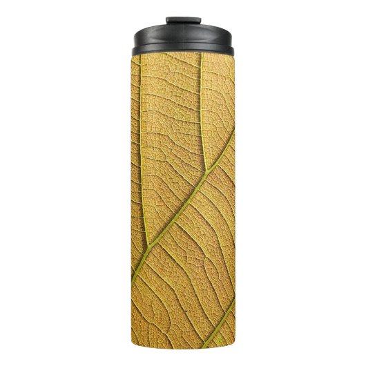 Morgens goldgelbes Blatt Muster. Thermosbecher (Vorderseite)