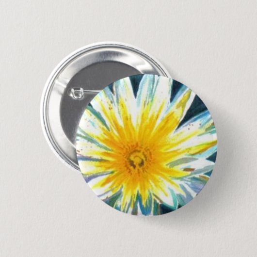 Morgens hellgelbe Blume um Mitternacht Button (Vorne & Hinten)