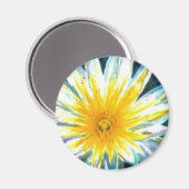 Morgens hellgelbe Blume um Mitternacht Magnet (Vorderseite/Rückseite)
