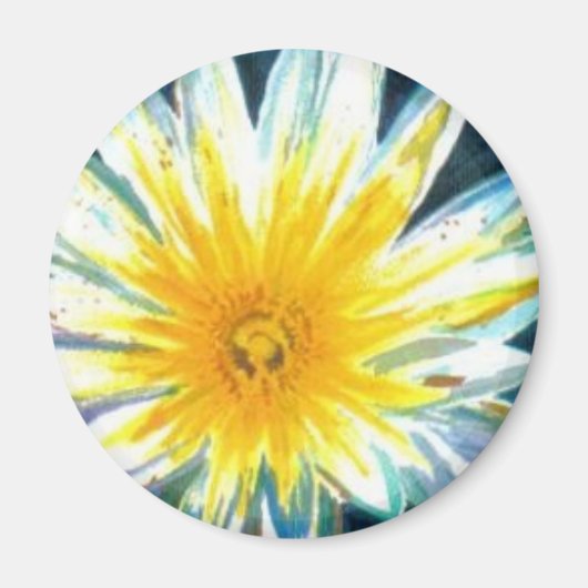 Morgens hellgelbe Blume um Mitternacht Magnet (Vorne)