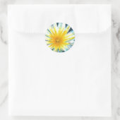Morgens hellgelbe Blume um Mitternacht Runder Aufkleber (Tasche)