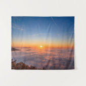 Morgens Höhepunkt über Wolken Wandteppich (Vorderseite (Horizontal))