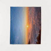 Morgens Höhepunkt über Wolken Wandteppich (Vorderseite)