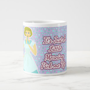 Morgens holte mich in eine bequeme Retro Hausfrau Jumbo-Tasse