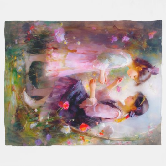 Morgens im Garten Fleecedecke (Vorderseite (Horizontal))