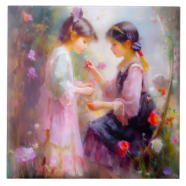 Morgens im Garten Fliese