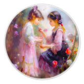 Morgens im Garten Keramikknauf (Vorderseite)