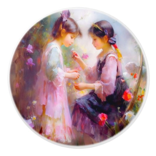 Morgens im Garten Keramikknauf (Vorderseite)