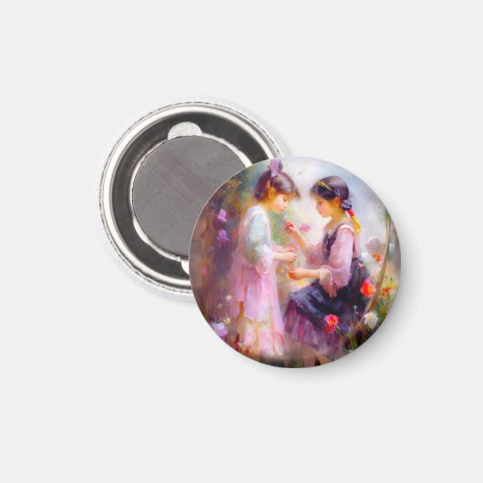 Morgens im Garten Magnet (Vorderseite/Rückseite)