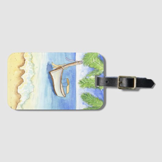 Morgens in Bali Gepäckanhänger (Vorderseite (Horizontal))