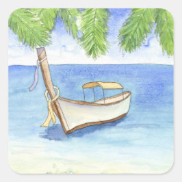 Morgens in Bali Quadratischer Aufkleber