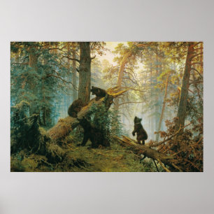 Morgens in einem Kiefernwald von Ivan Shishkin Poster
