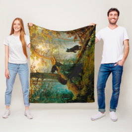 Morgens in einem Pinienwald Bären mit Cubs Shishki Fleecedecke