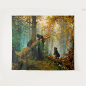 Morgens in einem Pinienwald Bären mit Cubs Shishki Wandteppich (Vorderseite (Horizontal))