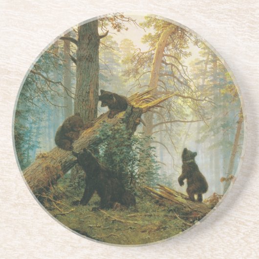 Morgens in einem Pinienwald von Ivan Shishkin Getränkeuntersetzer (Vorne)