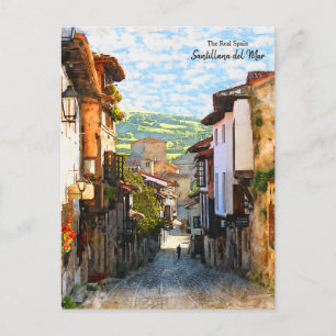 Morgens in Santillana del Mar - Das wahre Spanien Postkarte