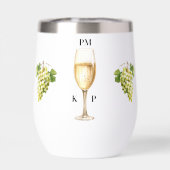 Morgens Kaffee Abend Champagne Time Tumbler (Rückseite)