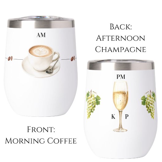Morgens Kaffee Abend Champagne Time Tumbler