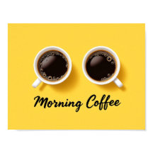 Morgens Kaffee-Tassen Draufsicht Gelb Minimalistis