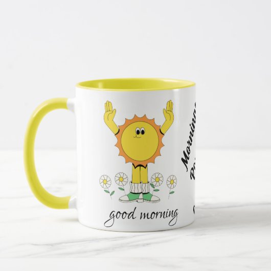 Morgens mit Kaffee und Optimismus Tasse (Links)