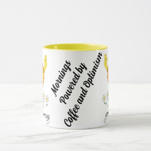 Morgens mit Kaffee und Optimismus Tasse (Zentrum)
