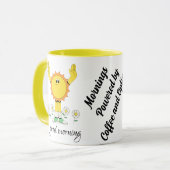 Morgens mit Kaffee und Optimismus Tasse (Vorderseite Links)