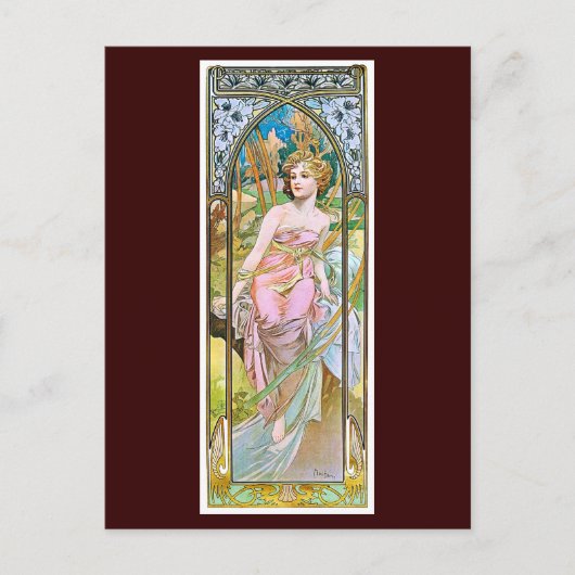 Morgens, Mucha Postkarte (Vorderseite)