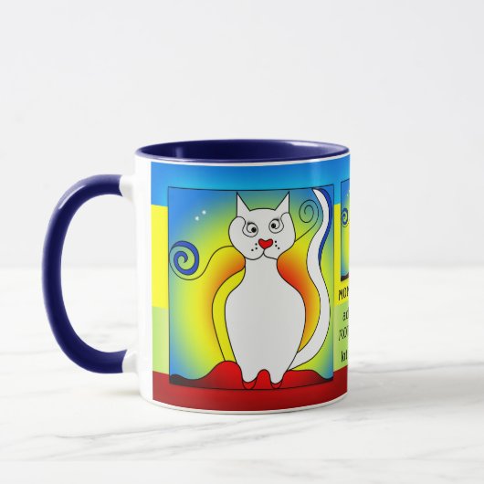 Morgens nach Mondrian Funny Cat Tasse (Links)