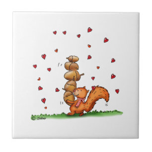 morgens-Nüsse über Sie - humorvoll - Fliese