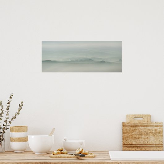 Morgens Pastell in neblig Toskana Poster (Küche)