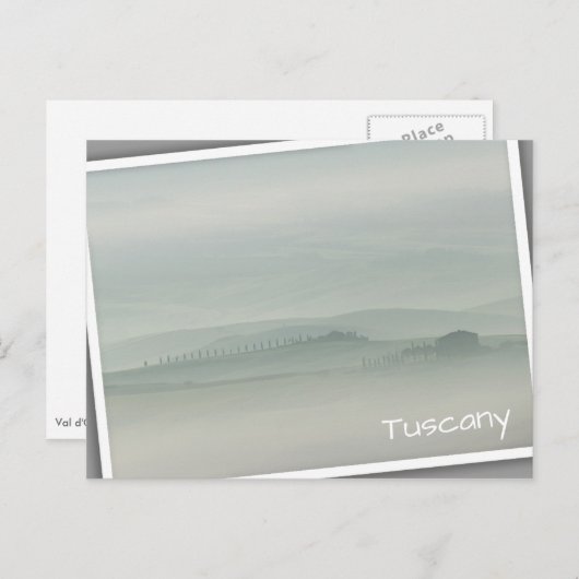 Morgens Pastell in neblig Toskana Postkarte (Vorne/Hinten)