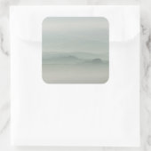 Morgens Pastell in neblig Toskana Quadratischer Aufkleber (Tasche)