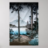 Morgens Regen am Hakone-See von Tsuchiya Koitsu Poster (Vorne)