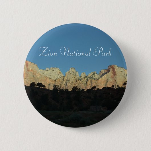 Morgens Rote Felsen im Zion Nationalpark Button (Vorderseite)
