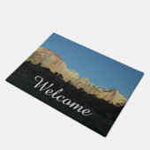 Morgens Rote Felsen im Zion Nationalpark Fußmatte (Schrägansicht)