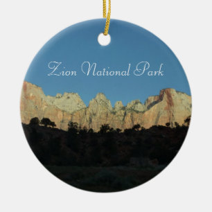 Morgens Rote Felsen im Zion Nationalpark Keramik Ornament