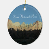 Morgens Rote Felsen im Zion Nationalpark Keramik Ornament (Links)