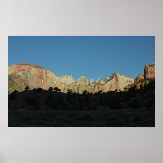 Morgens Rote Felsen im Zion Nationalpark Poster (Vorne)