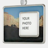 Morgens Rote Felsen im Zion Nationalpark Rahmen-Ornament Silber (Links)