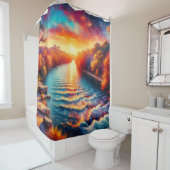 "Morgens ruhige Embrace: Comal River Sunrise" Duschvorhang (Beispiel)