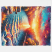 "Morgens ruhige Embrace: Comal River Sunrise" Fleecedecke (Vorderseite (Horizontal))