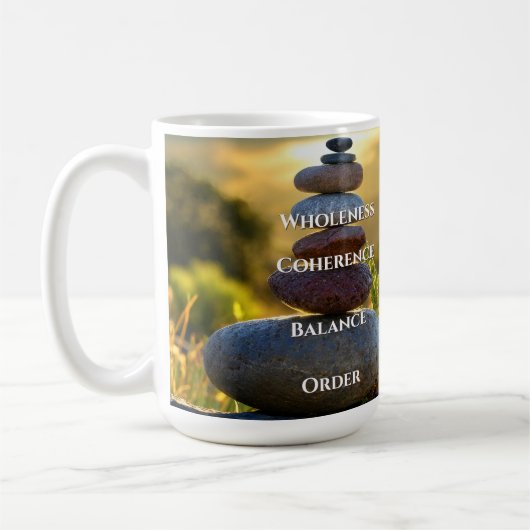 Morgens ruhige meditative Tasse des Kaffees (Links)