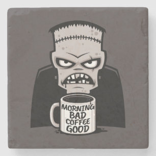 Morgens schlechter Kaffee gut wiederbelebtes Monst Steinuntersetzer