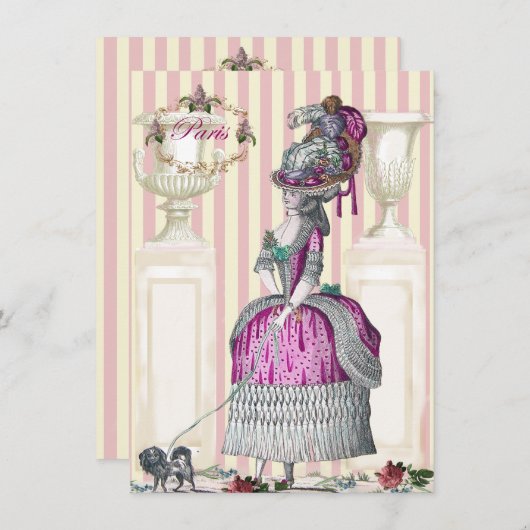 Morgens schlendern Sie die Champs-Élysées hinunter Einladung (Vorne/Hinten)