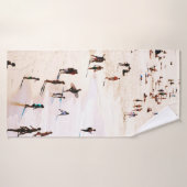 Morgens sind die Leute am Strand Badehandtuch (Badehandtuch)