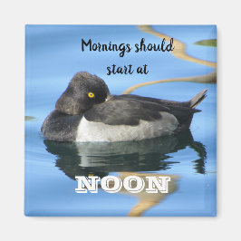 Morgens sollte Noon Sleepy Schwarz-weiß Duck begin Magnet