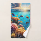 Morgens Sonnenaufgang über einem tropischen Meer Badhandtuch Set (Handtuch)