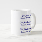 Morgens Yisrael Chai -- Tri Einheit messianische Jumbo-Tasse (Vorderseite Rechts)