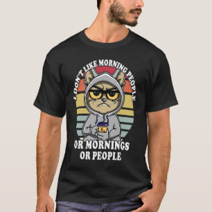 Morgenschen Katze Trinkt Kaffee Sprüche Katzen 2 T-Shirt